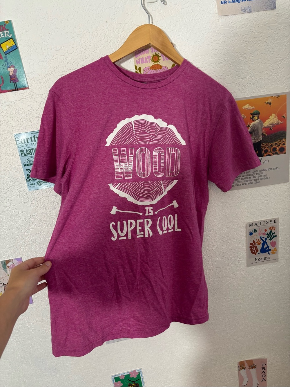 Gildan Softstyle Magenta Heather Tee with White Graphic